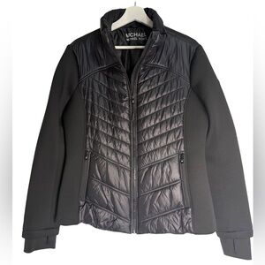 Michael Kors Black Puffer lightweight Women's Hooded Jacket, Size L